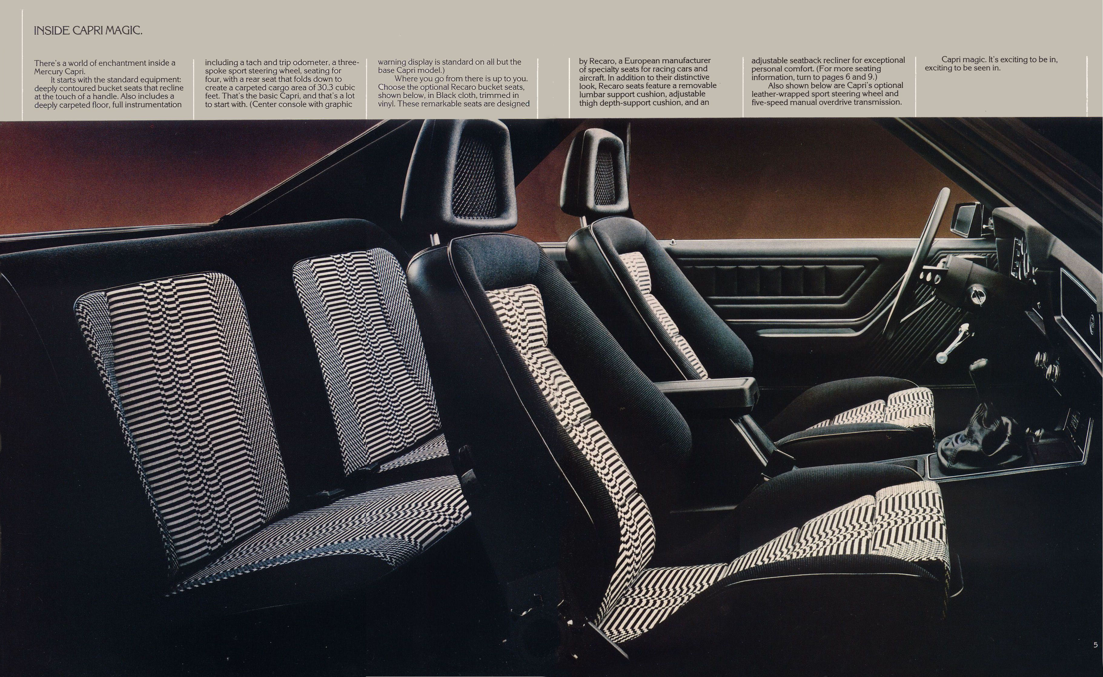1982 Mercury Capri Brochure Page 7